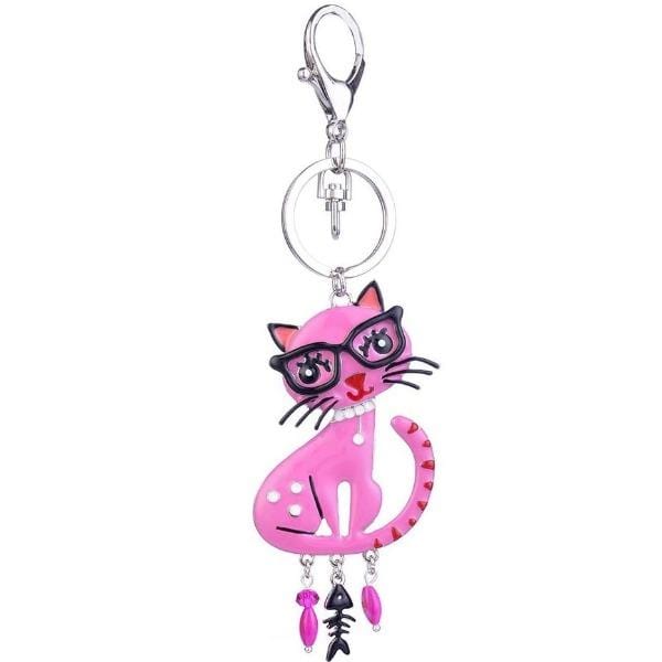 porte cle chat rose 14517733556363